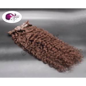 Clip-In - 55 cm - 5 pieces - brown - curly